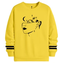 Moletom Gola Redonda Blusa De Frio Casaco Planetinha Imaginacao Streetwear Style - Amarelo - Visão 1
