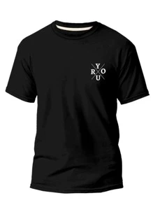 Men T-Shirts - 黑色 - 查看 1