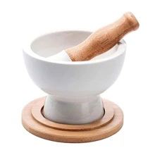 1pc Ceramic Spice Grinder With Lid, Tall - White - View 1