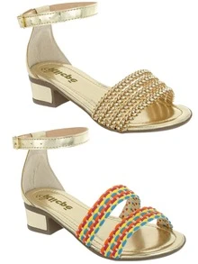 Kids Heeled Sandals - Gold - View 2