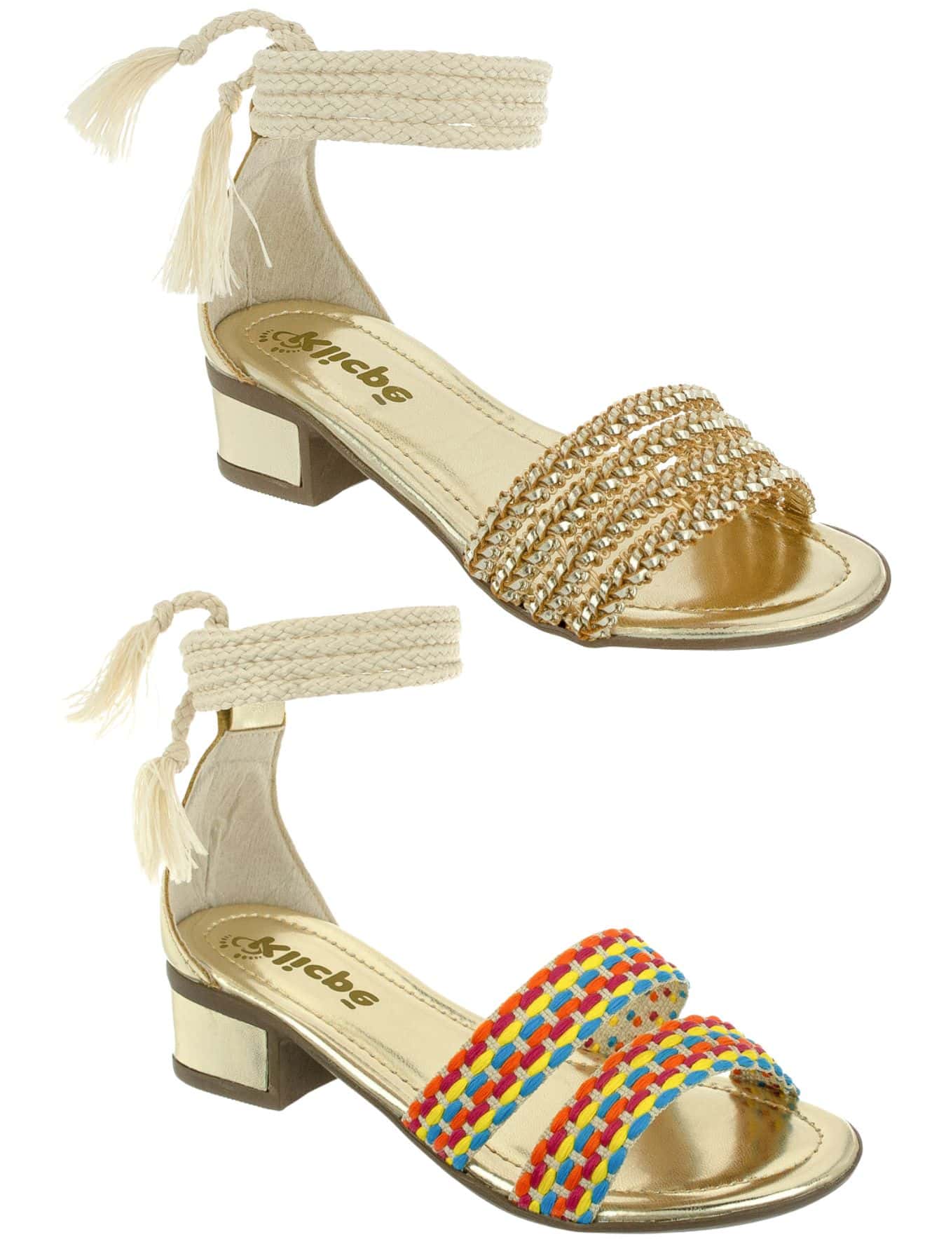 Kids Heeled Sandals - Gold - View 1