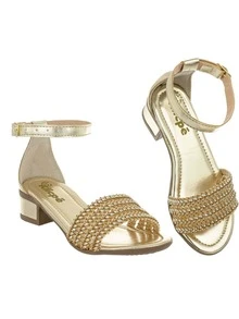 Kids Heeled Sandals - Gold - View 5
