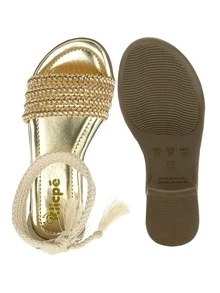 Kids Heeled Sandals - Gold - View 7