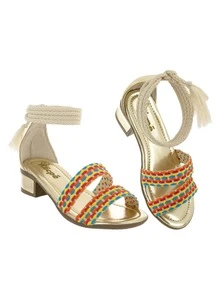 Kids Heeled Sandals - Gold - View 6