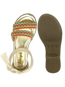 Kids Heeled Sandals - Gold - View 8