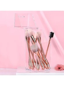 Contenedor Organizador De Brochas Maquillaje Forma Rectangular - transparente - Ver 5