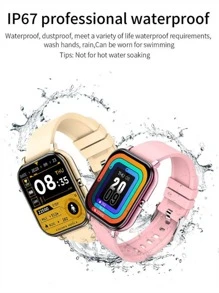 H10銀色男女智慧手錶,全觸控式健身追蹤器,運動監控,數字時鐘 - 銀色 - 查看 4