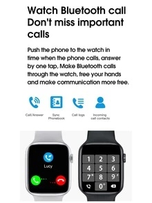 Reloj Inteligente T500 PLUS Smartwatch Carga Inalámbrica - Azul - Ver 3