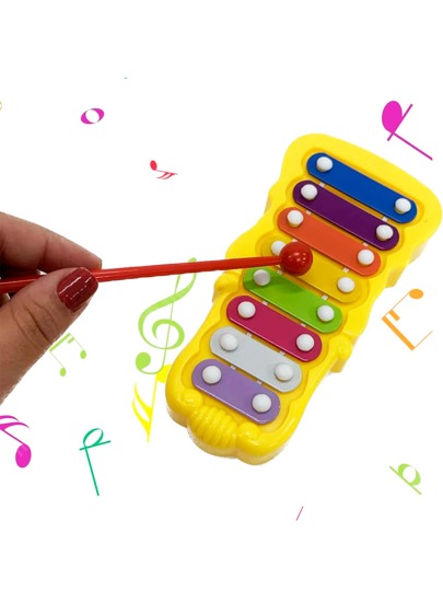 Xilofone Brinquedo Educativo Musical Pedagógico Montessori Colorido Para Bebês e Crianças Pequenas