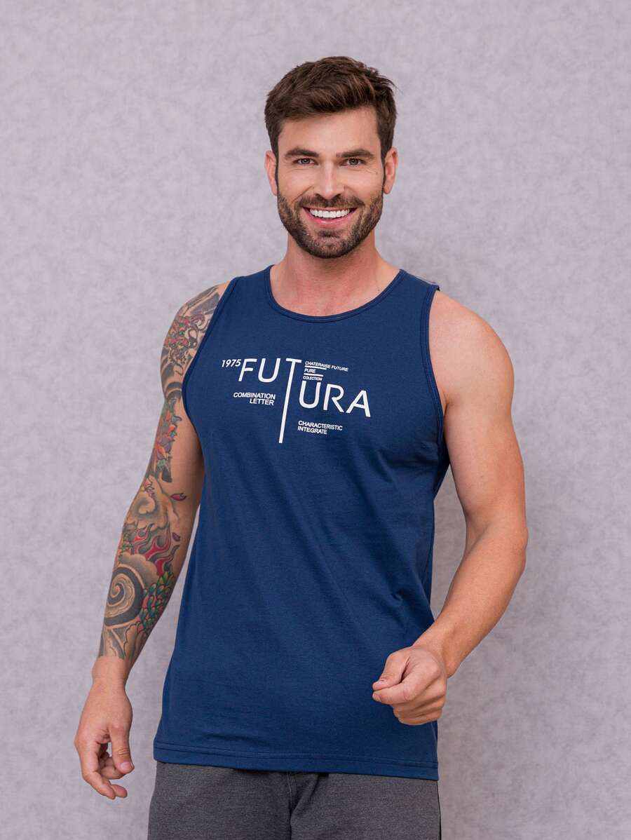 Regata Masculina - Azul - Visão 1