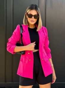 Women Coats - Hot Pink - View 1
