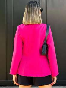 Women Coats - Hot Pink - View 2