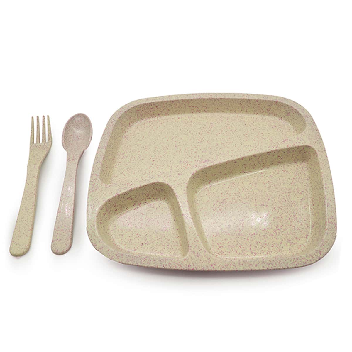 PLATOS DE PLÁSTICO CON DIVISIONES PARA NIÑOS - Amarillo - Ver 1