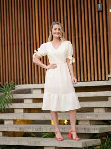 Women Dresses - Beige - View 1