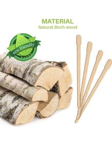 50入組88mm一次性蠟棒,臉部面膜木製棒,塗蠟棒,修眉棒,局部治療,方便易用 - 黃色 - 查看 2