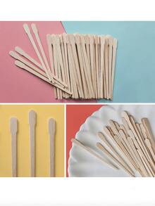 50入組88mm一次性蠟棒,臉部面膜木製棒,塗蠟棒,修眉棒,局部治療,方便易用 - 黃色 - 查看 7