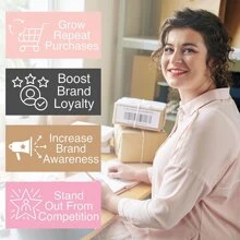 30pcs/pack Thank You Card With English Text In Black And White Color, Made Of Copperplate Paper - Black and White - View 5