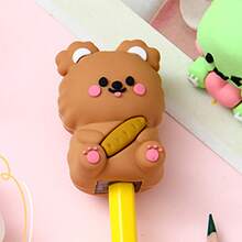 1pc Creative Cute Cartoon Bread Shaped Bear Pencil Sharpener - Multicolor - View 3