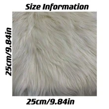 1 件仿皮草面料，简约风格，绒高 4-5 厘米，涤纶，万圣节、圣诞节、面具、尾巴、地毯、房间装饰等 DIY 手工装饰。由于光线和显示条件，可能存在轻微色差。 - 米色 - 查看 3