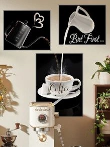 mama look 3 件咖啡杯图案墙贴，适用于餐厅或咖啡店装饰，贴纸，墙贴花，乙烯基贴花，用于家居装饰，春季装饰品，让您的家焕然一新，拉玛装饰贴纸礼物生日毕业厨房装饰