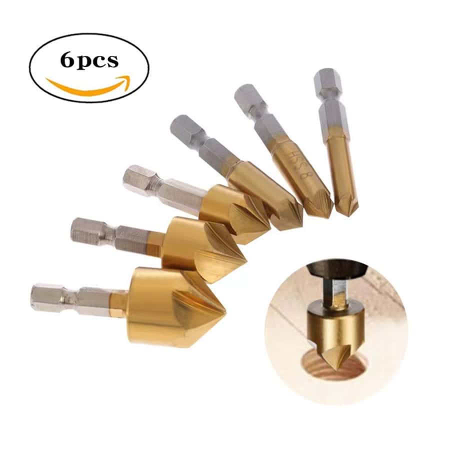 6pcs Drill Bits Set Electric Drill Components And Accessories For Tools And Home Decoration - Gold - View 1