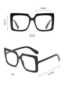 1 pieza Gafas de moda de hombre con marco cuadrado negro y grueso, adecuado para uso diario