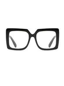 1 pieza Gafas de moda de hombre con marco cuadrado negro y grueso, adecuado para uso diario