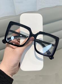 1 pieza Gafas de moda de hombre con marco cuadrado negro y grueso, adecuado para uso diario