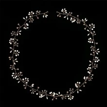 1件金色50厘米/19.68英寸手工仿珍珠水晶发圈，适合搭配婚纱、伴娘礼服、派对、舞会、毕业典礼发链、头饰、发饰、发藤链、发饰、婚礼、发饰、女士发饰