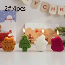 4件套圣诞蜡烛礼盒，香氛蜡烛，圣诞礼物，芳香疗法蜡烛，生日礼物，房间装饰，礼品，圣诞装饰品 - 彩色 - 查看 6