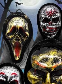 1pc Halloween Party Scary Mask For Costume Ball - centipede silver - View 2