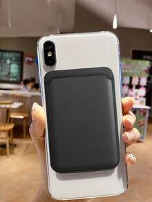 Kẹp thẻ da từ tính Magsafe được cá nhân hóa Tương thích với iPhone Ví đựng thẻ từ tính Túi đựng phụ kiện vỏ điện thoại - màu đen - Xem 2