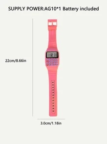 1 Miếng Đầy màu sắc Dễ thương Mini Đồng hồ Máy tính Creative 8-chữ số Máy tính Màu hồng - Hồng - Xem 4