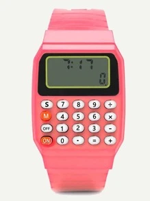 1 Miếng Đầy màu sắc Dễ thương Mini Đồng hồ Máy tính Creative 8-chữ số Máy tính Màu hồng - Hồng - Xem 2