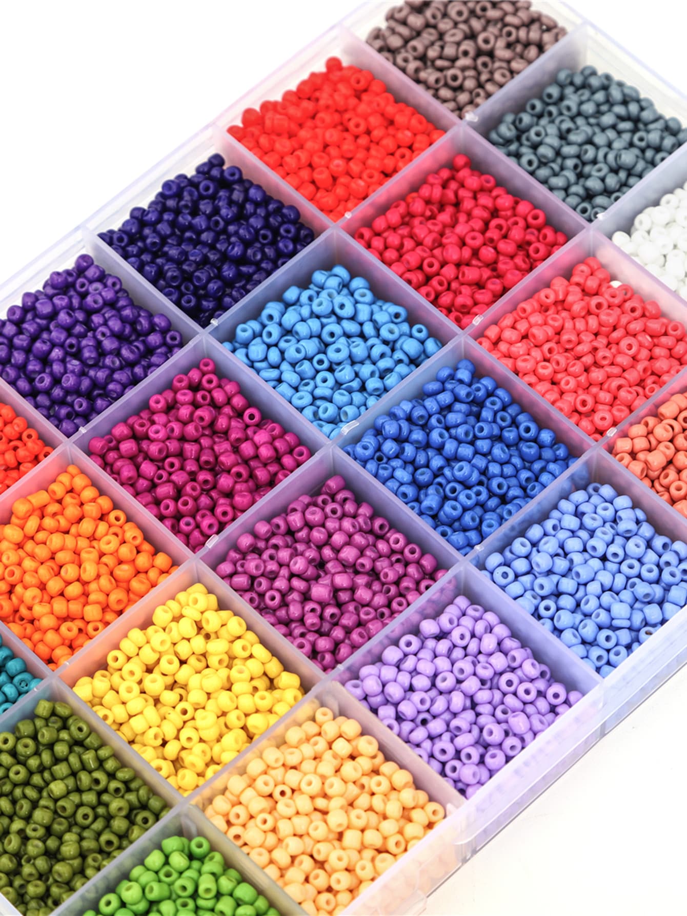 1 Box Of 3mm Mixed 24 Colors Glass Seed Beads Glass Beads Bulk Kit ...