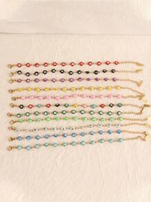 Stainless Steel Enamel Turkish Evil Eye Bracelets For Women Colorful Evil Eye Charms Bracelet Female Jewelry Gift - Multicolor - View 8