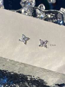 CHOSHILAR 1pair Fashionable Cubic Zirconia Stud Earrings