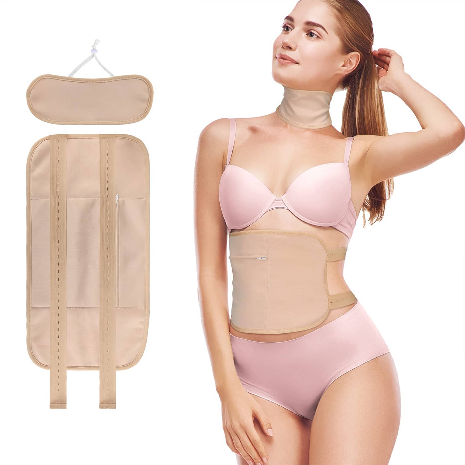 2入組蓖麻油包包裹，可重複使用的肝臟排毒蓖麻油包，肝臟排毒蓖麻油包帶可調節鬆緊帶法蘭絨可機洗防漏油 - 彩色 - 查看 1