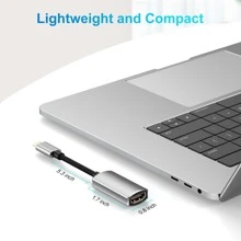 USB C 转 HDMI 4K/60Hz 适配器，高速 HDMI 转 USB-C 适配器，Type C HDMI 转换器兼容 MacBook Pro/Air、Chromebook、XPS、Surface、IPhone 15 Pro/Max、Galaxy S23 - 灰色 - 查看 5