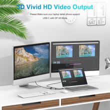 USB C 转 HDMI 4K/60Hz 适配器，高速 HDMI 转 USB-C 适配器，Type C HDMI 转换器兼容 MacBook Pro/Air、Chromebook、XPS、Surface、IPhone 15 Pro/Max、Galaxy S23 - 灰色 - 查看 3