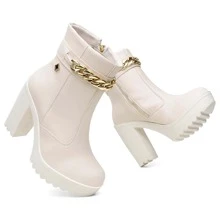 Women Fashion Boots - Màu be - Xem 6
