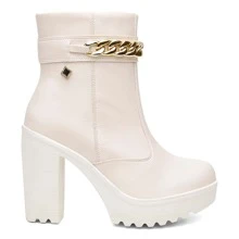 Women Fashion Boots - Màu be - Xem 3