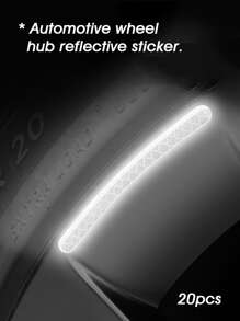 20片装反光轮毂贴纸，荧光白，女士汽车配件，汽车装饰，适用于山地自行车反光轮毂条、摩托车轮毂、汽车、自行车，自行车反光贴纸，装饰条，轮毂反光贴纸，男士理想礼物，汽车装饰，汽车贴纸 - 白色 - 查看 3