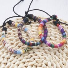 Braided String,Handmade Ethnic Tribal Linen Cords Woven Rope Bracelets Friendship Bracelets - 9 - View 2