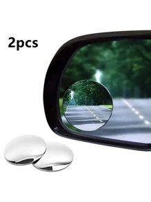 Espejo retrovisor redondo punto ciego convexo sin marco gran angular Par - Negro - Ver 6