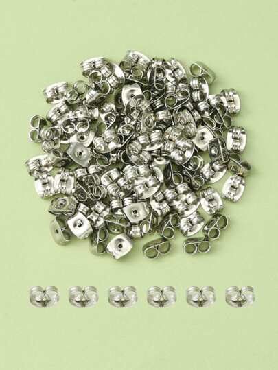 בְּעֵרֶך 100 יחידות פלדת אל-חלד אוזן תקעים , עגילים פקק , מתאים ל תיקון עגילים