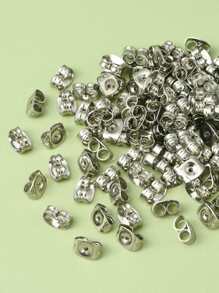 大約100入組不銹鋼耳朵塞子,耳環塞子,合適的適用於固定耳環 - 銀色 - 查看 2