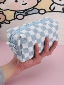 1Pc Màu Khối Sợi Cờ Rô Túi Đựng Mỹ Phẩm Dung Tích Lớn, Túi Trang Điểm Túi Trang Điểm Túi Chăm Sóc Da Túi Vệ Sinh Đóng Gói Khối, Du Lịch Cần Thiết Cần Thiết Cho Ký Túc Xá, Quà Tặng Phù Dâu Đám Cưới, Quà Tặng Mẹ, Quà Tặng Sinh Nhật, Quà Tặng Cho Bạn Bè Và Giáo Viên, Trang Trí Nhà Cửa, Phòng Khách Phòng Tắm Trang trí phòng ngủ, Nhà tổ chức phòng tắm, Nhà tổ chức trang sức, Dầu môi Nhà tổ chức, Sơn móng tay Nhà tổ chức Túi trang điểm Bảo quản Đồ trang điểm Nhà tổ chức Hộp đựng đồ trang điểm - Màu xanh lam - Xem 3