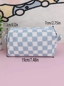 1Pc Màu Khối Sợi Cờ Rô Túi Đựng Mỹ Phẩm Dung Tích Lớn, Túi Trang Điểm Túi Trang Điểm Túi Chăm Sóc Da Túi Vệ Sinh Đóng Gói Khối, Du Lịch Cần Thiết Cần Thiết Cho Ký Túc Xá, Quà Tặng Phù Dâu Đám Cưới, Quà Tặng Mẹ, Quà Tặng Sinh Nhật, Quà Tặng Cho Bạn Bè Và Giáo Viên, Trang Trí Nhà Cửa, Phòng Khách Phòng Tắm Trang trí phòng ngủ, Nhà tổ chức phòng tắm, Nhà tổ chức trang sức, Dầu môi Nhà tổ chức, Sơn móng tay Nhà tổ chức Túi trang điểm Bảo quản Đồ trang điểm Nhà tổ chức Hộp đựng đồ trang điểm - Màu xanh lam - Xem 2