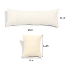 Burlap Bracelet Pillows for Jewelry Display Watch Organizer Pillows For Watches Bracelets for Girls Women - Beige - View 3